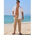 thumbnail image 2 of COOFANDY Mens Linen Pants Casual Lightweight Crooped Pants Yoga Beach Summer Trouser with Pockets, 2 of 6