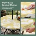 thumbnail image 5 of Round Outdoor Tablecloth with Umbrella Hole and Zipper, Pale Yellow Leaves Tablecloth with Elastic Waterproof, Farmhouse Botanical Branch Vintage Boho Patio Table Covers for 31" - 35" Pool Tables, 5 of 9