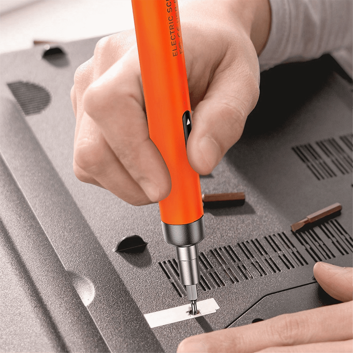 Electric Screwdriver Set Power Tool Kit Rechargeable Wireless Mini Small Bits for Mobile Cell Computer Gray