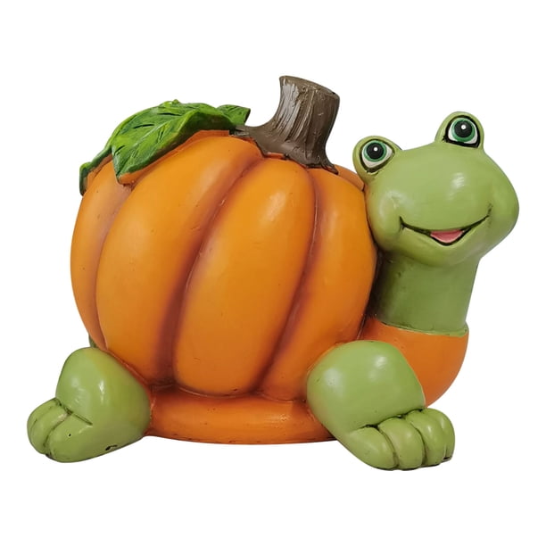 Xihbxyly Estatua de Zorro de Halloween, Bonita Decoración de Calabaza, Figuras de Tortuga y Búho, Decoración de Halloween para Interior y Exterior, Un Toque Único para El Jardín, Tamaño 13 X 8 X 11 C