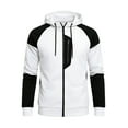 thumbnail image 3 of ZUKMRJPC Men's Zip Up Hoodies Long Sleeve Fashion Color Block Hooded Jackets Slim Fit Casual Warm Fleece Lined Hooded Outwear, 3 of 5