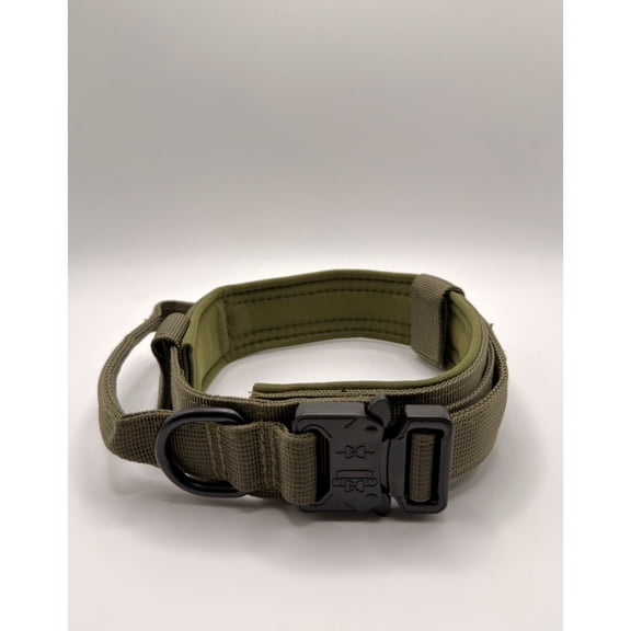 DONATO Heavy Duty Tactical Training Collar with Built-In Control Handle for Medium & Large Dogs, Green.