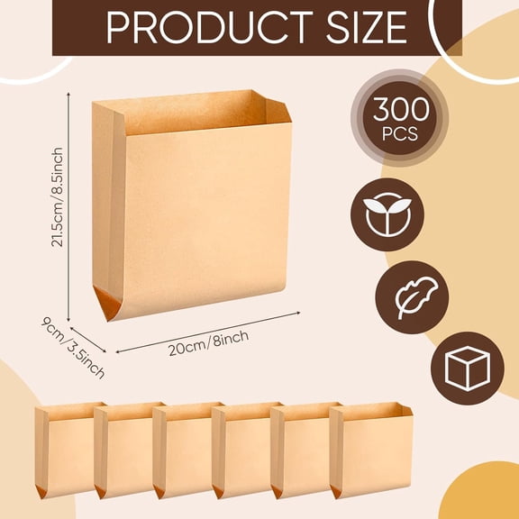 300 Pcs Feminine Hygiene Bag Waxed Kraft Hygiene Liner Bags for Feminine Products 8'' x 8.5" Sanitary Napkin Disposal Bags Waste Receptacle Liners Restroom Bathroom Personal Dispensers