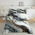 thumbnail image 2 of Manfei Marble Texture Road Queen Comforter Set,Gray Gold Black Bedding Sets,Modern Fluid Art Bedding Comforter Set For Girl,Microfiber Room Decoration Reversible,3pcs, 2 of 8