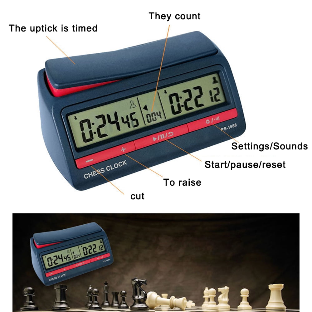 Horloge d'échecs professionnelle avec horloge d'échecs et minuterie analogique 