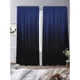 thumbnail image 2 of Navy Blue Black Ombre Sheer Curtains 108 Inch Length 2 Panels Set, Modern Abstract Striped Gradient Voile Window Treatment Semi Sheer Long Curtains Drapes for Bedroom/Living Room/Kitchen 52"x108"x2, 2 of 7