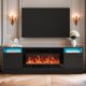 thumbnail image 3 of Qinaqin TV Soporte para Fireplace Moderno Entertainment Center con Almacenamiento Gabinete Fits into 36'' Electric, 3 of 8