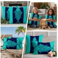 thumbnail image 5 of Tropical Fish Outdoor Waterproof Pillow Covers, Mandalas Boho Modern Green Abstract Stripe Decorative Square Throw Pillowcase Sofa Cushion Sham for Patio/Couch/Chair, 18"x18" 2 Pack, 5 of 8