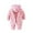 Pink, variant on REDARER Winter Warm Teddy Baby Bodysuit with Hood Long Ears Bunny Jumpsuit Outfit for Girls and Boys Romper,Size:6-12 Months