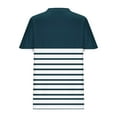 thumbnail image 4 of Women's Tops Summer Crew Neck Striped Pleated Short Sleeve Tunic Shirts Casual Loose Soft Comfortable Blouses (XL, Navy), 4 of 5