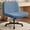 Blue-wheels, variant on Orange Factory Criss Cross Chair Wheels Wide Cross Legged Office Desk Vanity Chair Comfy Fabric Armless Adjustable Swivel for Home Computer Task (Beige Wheel, Fabric)