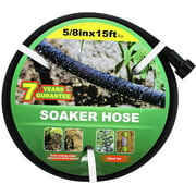 Soaker Hose 15ft Lead Free Saves 70％Water Perfect Delivery of Water Great for Garden Flower Bed (5/8inch)… (5-8-15ft)