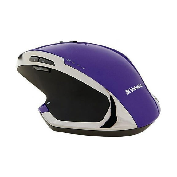 Verbatim Deluxe - Mouse - blue LED optical - 8 buttons - wireless - 2.4 GHz - USB wireless receiver - purple