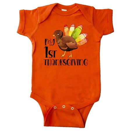 

Inktastic My 1st Thanksgiving Cute Baby Turkey Gift Baby Boy or Baby Girl Bodysuit