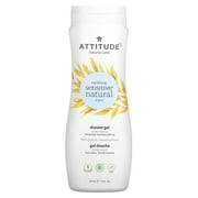 ATTITUDE Oatmeal Sensitive Natural, Shower Gel, Extra Gentle, Unscented, 16 fl oz (473 ml)