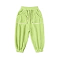 thumbnail image 2 of LvhaoGJOB Kids' Jogger Pants - Soft, Elastic Waist & Pockets - Green 3-4 Years, 2 of 5