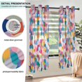 thumbnail image 3 of Yayeee Window Curtains Light Filtering 63"x52" Grommet Panel Pair Home Living Room Decor, Yellow Colorful Circles, 3 of 7