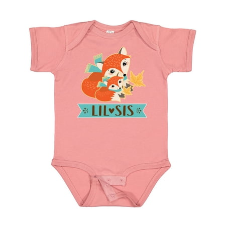 

Inktastic Little Sister Woodland Fox Girls Gift Baby Girl Bodysuit