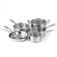 thumbnail image 2 of Kojooin 10-Piece Tri-Ply Stainless Steel Cookware Set with Lids, Induction Compatible Pots and Pans for Everyday Cooking, 2 of 8