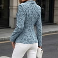 thumbnail image 5 of Levmjia Women Blazer Jacket Soft Lapel Collar Long Sleeve Floral Printed Outerwear Office Commute Holiday Casual Everyday Wear, 5 of 5
