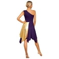 thumbnail image 4 of Miutii Women One Shoulder Tank Dress Liturgical Church Praise Dance Dress Praise Dance Tunic Overlay Purple L, 4 of 9