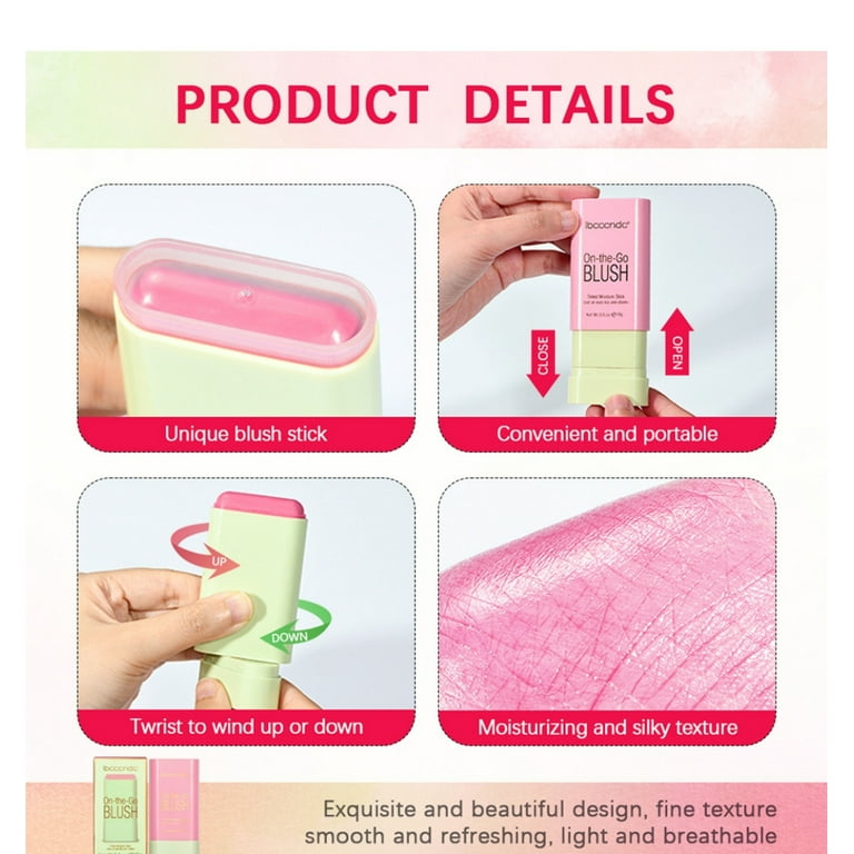  Blush Stick 2-in-1 Cheek and Lip Tint Soft Cream On-the-Go  Blush Stick Blendable for Cheek Makeup，Blush Stick for Cheeks and Lips (Hot  Red) : Beauty & Personal Care