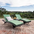 thumbnail image 2 of Anthony 3 Piece Outdoor Wicker Lounge with Cushions and Coffee Table, Grey, Jungle Green, 2 of 9