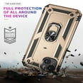 thumbnail image 4 of SaniMore Tri-layer Case for iPhone 14 6.1" 2022, 360° Rotating Holder/Kickstand Rugged PC Back + TPU Bumper Magnetic Car Mount Anti-fingerprint Anti-fall Heavy Duty Protective Case, Gold, 4 of 8