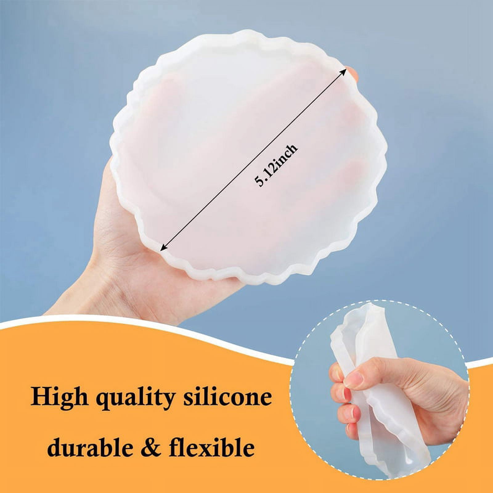 18Pieces Resin Coaster Mold Silicone Geode Mold Irregular Wave Shape Mold Tray Mold Coaster Casting Mold