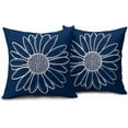 thumbnail image 2 of Navy Blue Daisy Flower Pillow Covers 20x20 Inch Set of 2 Spring Summer Floral Bloom Decorative Throw Pillows Seasonal Cotton Linen Pillow Cases Farmhouse Home Decor For Cushion Couch Sofa Outdoor, 2 of 6