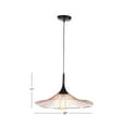 thumbnail image 4 of Decmode Contemporary 11 x 22 inch round iron cone-shaped pendant with bulb, Black, 4 of 4