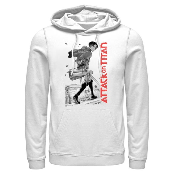 Mens Attack on Titan Levi Ackerman Full Shot Lightweight Hoodie