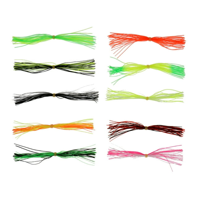 10 Packs de Filets de Mouche Jupes de Pêche Mouches Appâts Barbe Sport Multicolore Silic