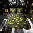 thumbnail image 1 of Erosebridal Stereoscopic Triangle Bedding Queen Size,Gradien Geometric Bedding Sets Queen Size,Neon Decor,Reversible,Lightweight,7 Pieces, 1 of 5