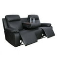 thumbnail image 2 of MAYEERTY Reclining Sofa, 3-Seat Breathable Leather Recliner with Reversible Coffee Table for Living Room, Black, 2 of 4