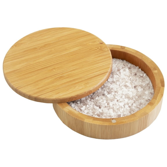 Totally Bamboo Barkeeper's Salt Box, Margarita Salt Rimmer for Cocktail Drinks, Home Bar Accessory with Magnetic Swivel Lid