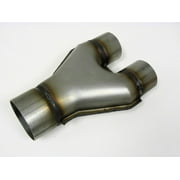 Exhaust Stamped Y Pipe 3.00" Dia Single Inlet to 2.25" Dia Dual Outlets Aluminized Steel WSYP300-225
