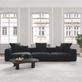 thumbnail image 3 of The Magic Home 3-Seater Modular Convertible Corduroy Sectional Sofa, Black, 3 of 10