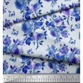 thumbnail image 2 of Soimoi Modal Satin Fabric Leaves & Rose Flower Decor Fabric Printed Yard 42 Inch Wide, 2 of 3