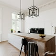 thumbnail image 3 of Hunter - Doherty 4-light Natural Black Iron, Medium Size Chandelier, Dimmable, Casual Style, Square Shaped, for Bedrooms, Dining, Living Rooms - 19404, 3 of 7