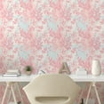 thumbnail image 2 of Ambesonne Romantic Floral Peel & Stick Wallpaper for Home, Botanical Blush Art, 13"x100", Pastel Pink Soft Blue, 2 of 5