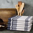 thumbnail image 6 of Urban Villa Kitchen Towels 100% Cotton Pack of 6, Highly Absorbent Quick Drying Super Soft Premium Dish Towels for Kitchen with Hanging Loop Hand & Tea Towels - 20x30 Inch, (Blue & White, Striped), 6 of 7