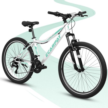 24-Inch Mountain Bike for Teens and Students, 21-Speed Bicycle with Front Suspension, V-Brakes, and Twist Shifters – Ideal for School Commute and Daily Riding