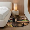 thumbnail image 2 of Small Round Rug 3Ft Washable Non-Slip, Red Wine Circle Area Rugs for Living Room Bedroom, Grapes Glasses Country Wooden Farmhouse Indoor Floor Mats Carpet Runner for Home Decor, 2 of 8