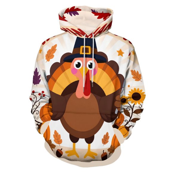 Happy Thanksgiving Pumpkin Turkey Men's Women New Sweatshirt Hoodie Men's Plus Size Sweatshirt Hooded Sweatshirt 3d Printed Street Men's Cloth