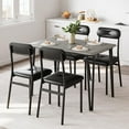 thumbnail image 1 of 5-Piece Dining Set for 4 with Upholstered Chairs, Rectangular Wood Table in Grey for Small Spaces & Apartments, 1 of 9