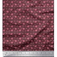 thumbnail image 1 of Soimoi Brown Moss Georgette Fabric Circle & Heart Print Fabric by Yard 42 Inch Wide, 1 of 3