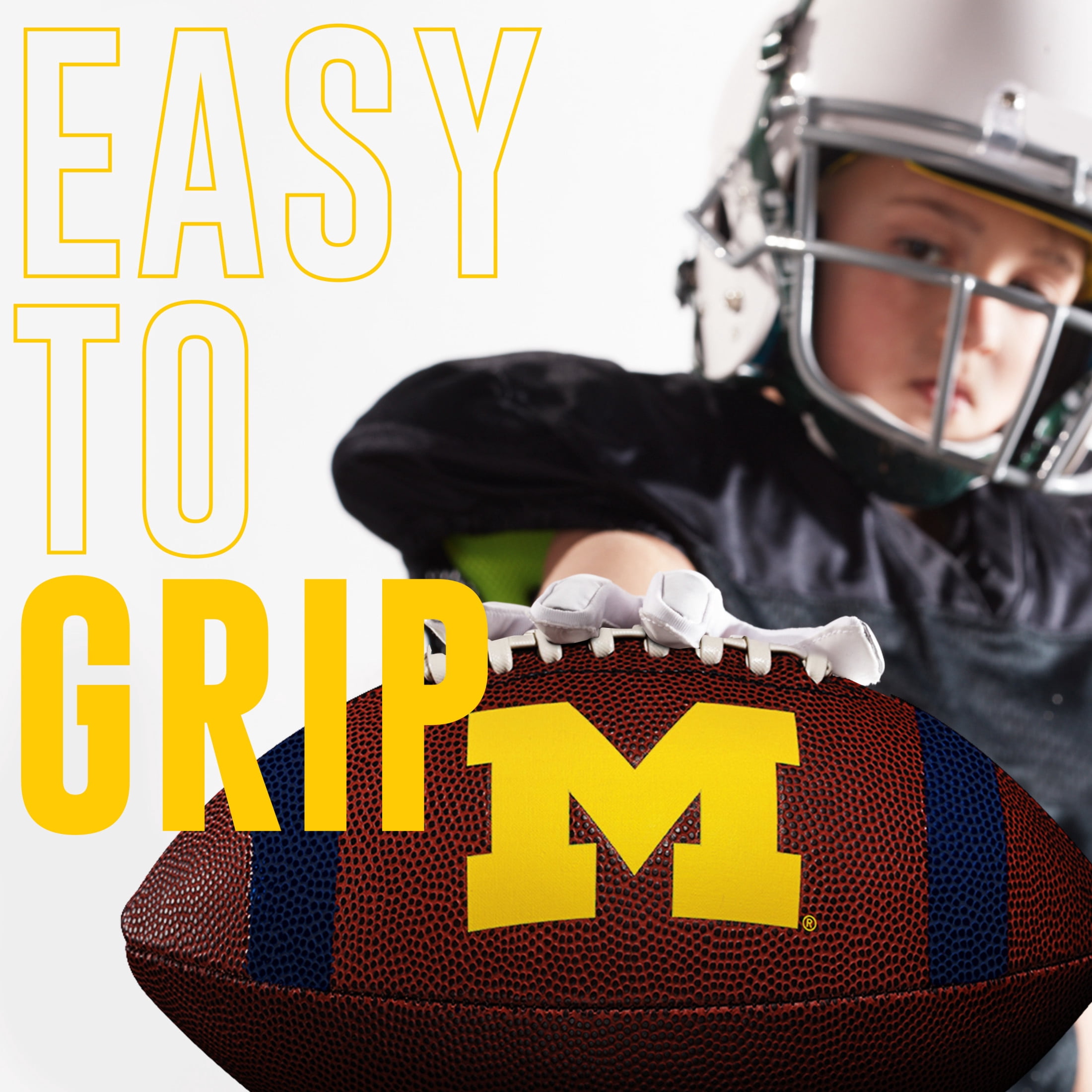 Franklin Sports Michigan Wolverines Kids NCAA Youth Football - Official College Team Junior Footballs with Team Logos for Kids - Kids Junior Size PVC Football - Backyard + Tailgate Ball - 8.5"