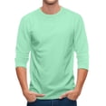 thumbnail image 6 of Gaukiv Men's Three Quarter Sleeve Shirts Raglan Crew Neck Shirts Solid Color Baseball Tops Light Green M, 6 of 7