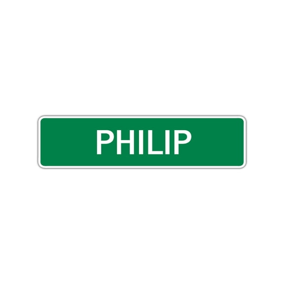 Philip Boys Children Name Letter Printed Label Novelty Indoor Outdoor Wall Plaque Decoration Aluminum Sign 4"x13.5"